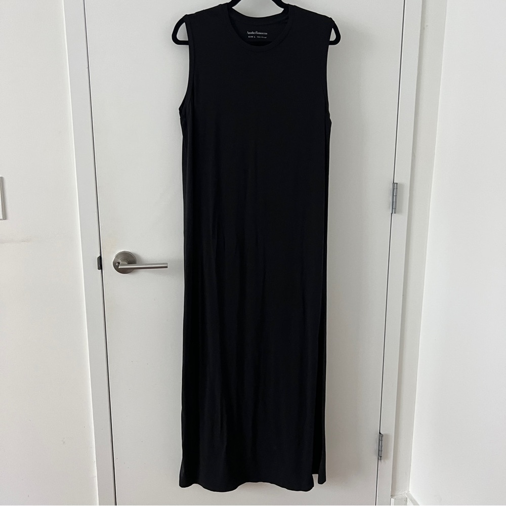Another Tomorrow Sleeveless Black Tee Dress in Size L